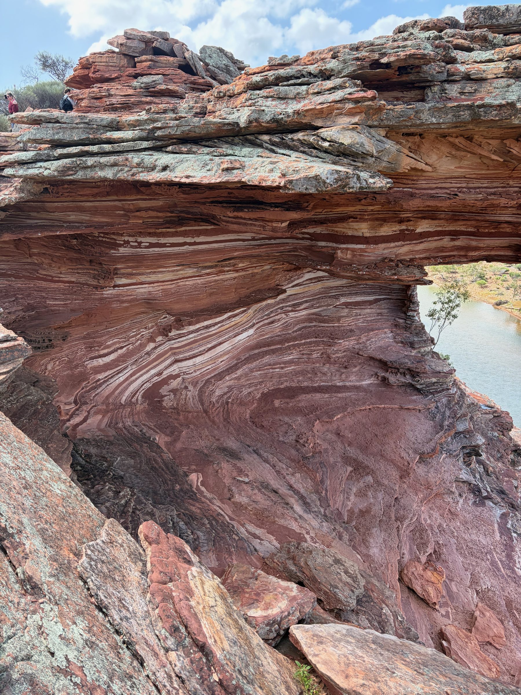 Banded red rock layers at Kalbarri National Park